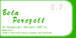 bela perczell business card